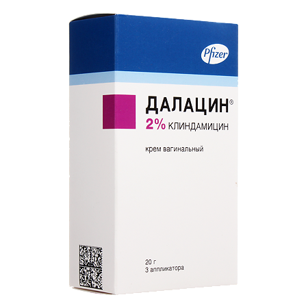 Далацин крем вагинальный 2 % 20 г +3 аппликатора 1 уп
