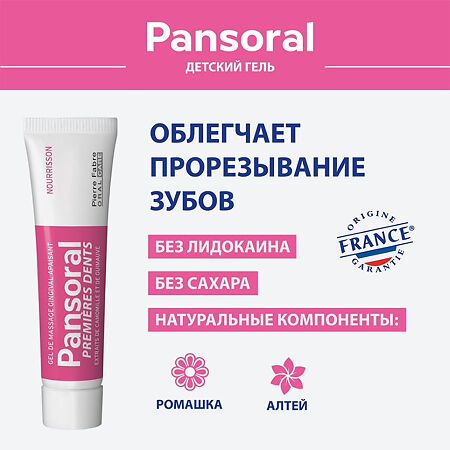 Пансорал Pansoral Teething Детский гель для полости рта Первые зубы 15 мл 1 шт