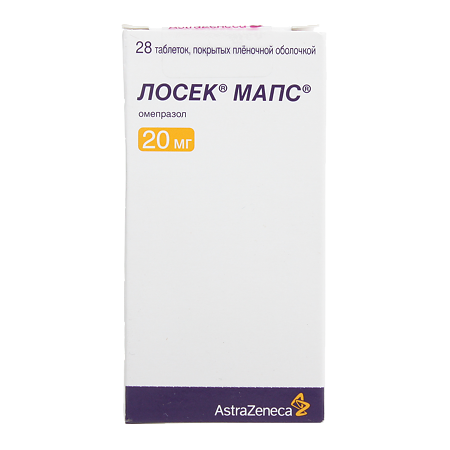 Лосек МАПС таблетки покрыт.плен.об. 20 мг 28 шт