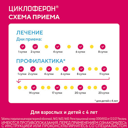 Циклоферон таблетки покрыт.кишечнорастворимой об.150 мг 10 шт