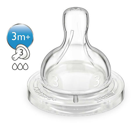 Philips Avent Соска силиконовая средний поток 3+ SCF633/27 2 шт