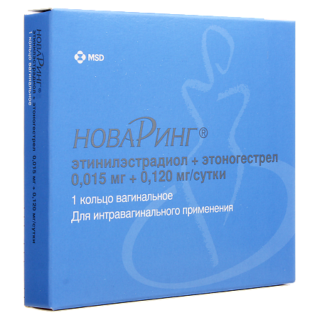 НоваРинг кольца вагинальные 0.015 мг+0.120 мг/сутки 1 шт