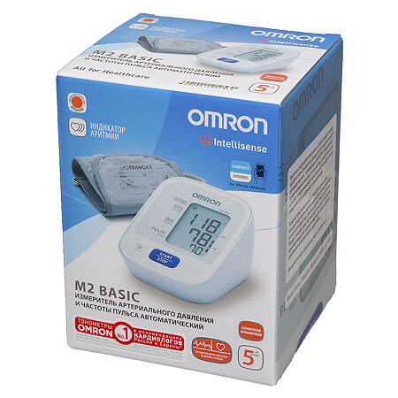 Тонометр Omron M2 Basic HEM 7121-RU без адаптера со средней манжетой 22-32 см 1 шт