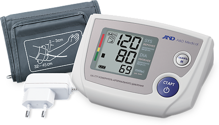 Тонометр AND UA-777 ACL с адаптером и ув. манжетой 1 шт