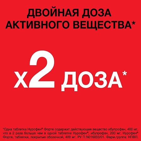 Нурофен Форте таблетки покрыт.об. 400 мг 12 шт