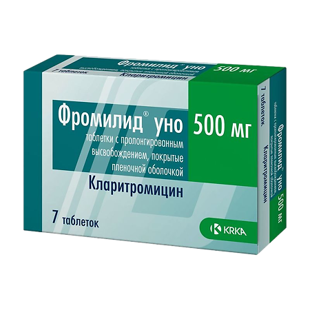 Фромилид уно таблетки с пролонг высвобождением покрыт.плен.об. 500 мг 7 шт