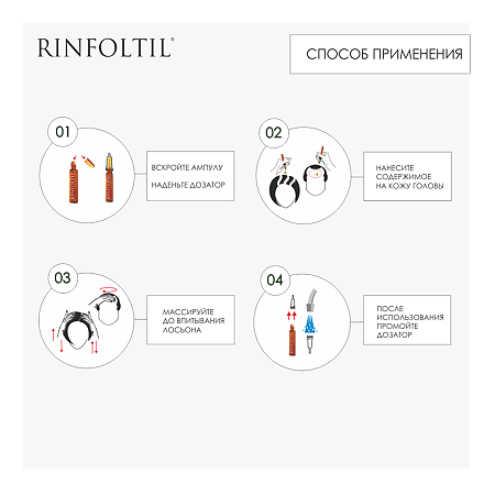 Ринфолтил Усиленная формула Средство от выпадения волос для женщин амп 10 мл 10 шт