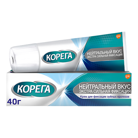 Корега Нейтральный вкус, крем для фиксации зубных протезов 40 г 1 шт