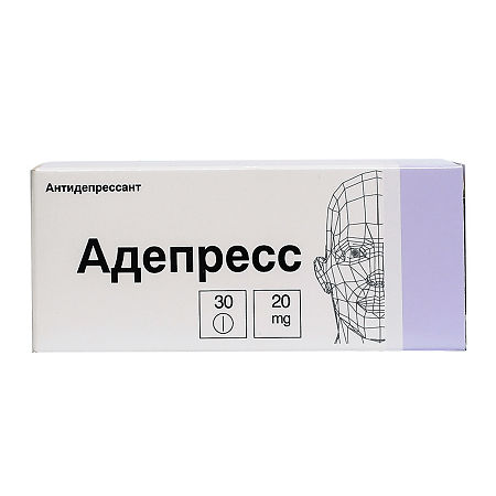 Адепресс таблетки покрыт.об. 20 мг 30 шт