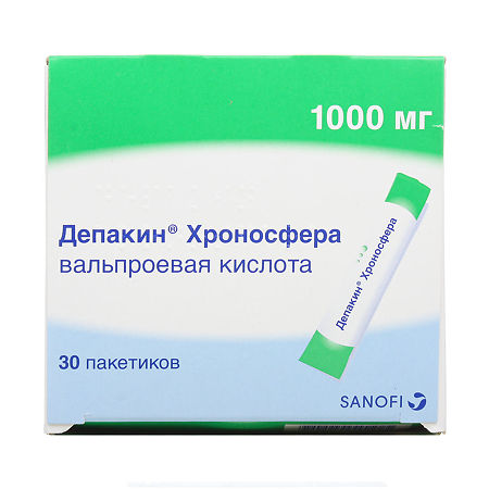 Депакин Хроносфера гранулы с пролонг высвобождением 1000 мг пакетики 30 шт