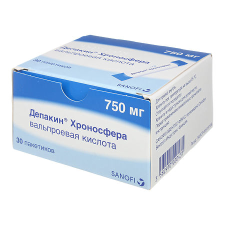 Депакин Хроносфера гранулы с пролонг высвобождением 750 мг пакетики 30 шт