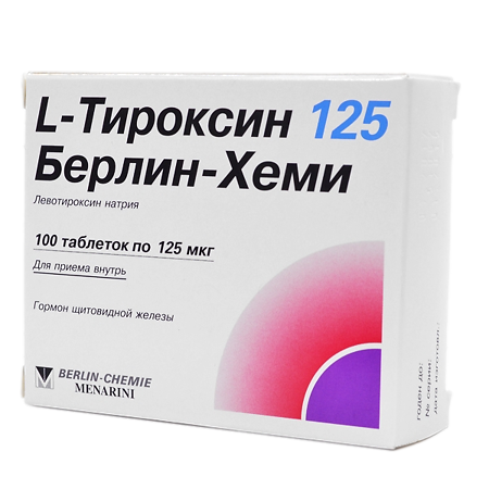 L-Тироксин 125 Берлин Хеми таблетки 125 мкг 100 шт