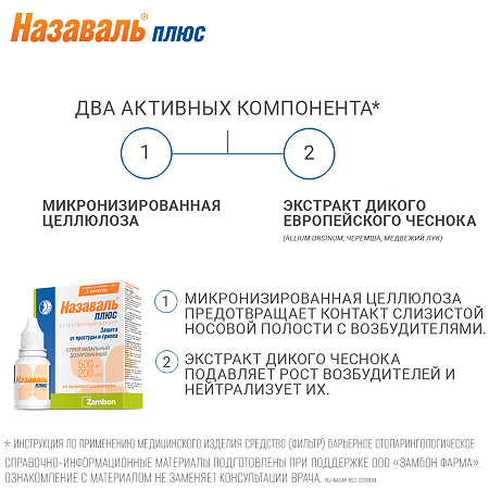 Назаваль Плюс спрей 500 мг 200 доз 1 шт