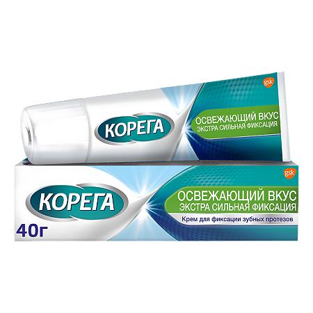 Корега Освежающий вкус, крем для фиксации зубных протезов, 40 мл 1 шт