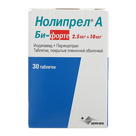 Нолипрел А Би-форте таблетки покрыт.плен.об. 2,5 мг+10 мг 30 шт