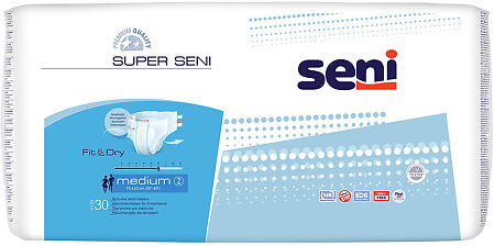 Seni Super Medium подгузники для взрослых (75-110 см) 30 шт