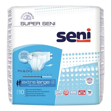 Seni Super Classic Extra Large подгузники для взрослых (130-170 см) 10 шт