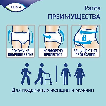 Tena Pants Normal подгузники для взрослых (трусы) р.M (80-110 см) 10 шт