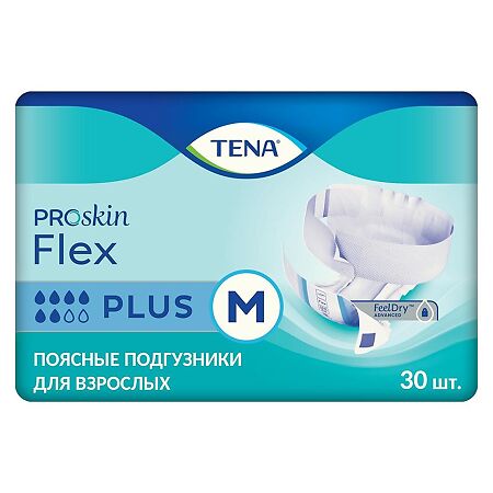 Tena Flex Plus подгузники для взрослых р. M (71-102 см) 30 шт