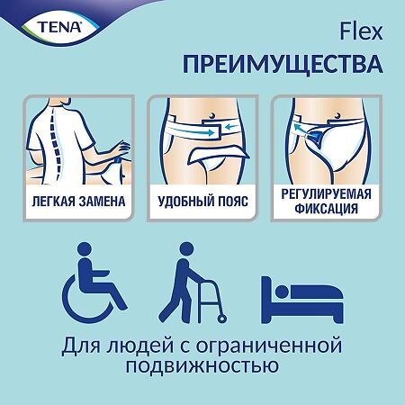 Tena Flex Plus подгузники для взрослых р. M (71-102 см) 30 шт