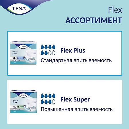 Tena Flex Plus подгузники для взрослых р. M (71-102 см) 30 шт