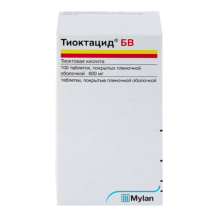 Тиоктацид БВ таблетки покрыт.плен.об. 600 мг 100 шт
