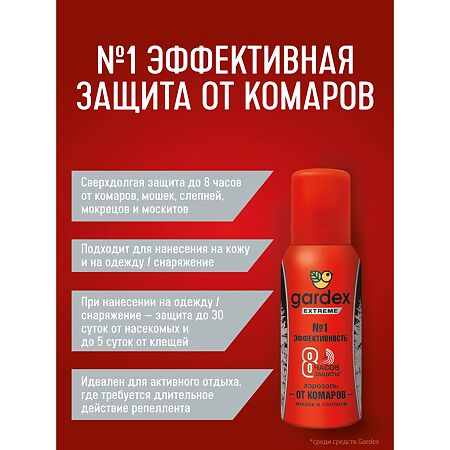 Gardex Extreme Super Аэрозоль от комаров,мошек и слепней 80 мл 1 шт