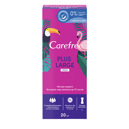 Carefree Plus Large Fresh салфетки (прокладки) ежедневные 20 шт