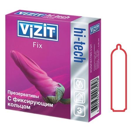 Презервативы VIZIT HI-TECH Fix с фиксирующим кольцом 3 шт