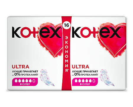 Kotex Ultra Super прокладки поверхность сеточка 16 шт