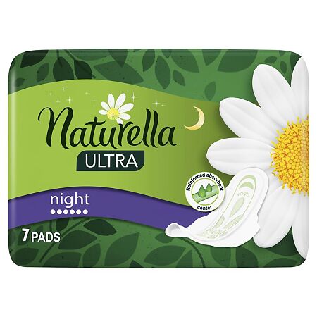 Naturella Прокладки Camomile Ultra Night с крылышками 7 шт