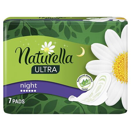 Naturella Прокладки Camomile Ultra Night с крылышками 7 шт