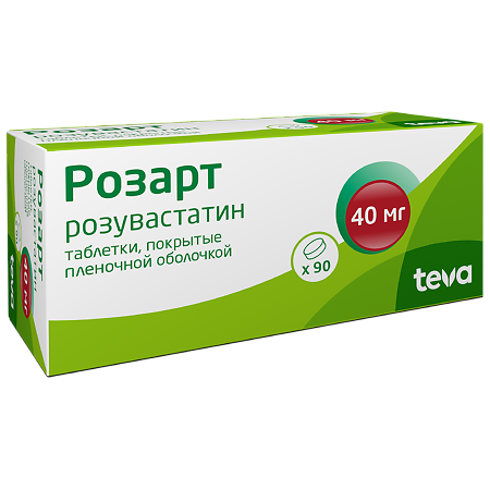 Розарт таблетки покрыт.плен.об. 40 мг 90 шт