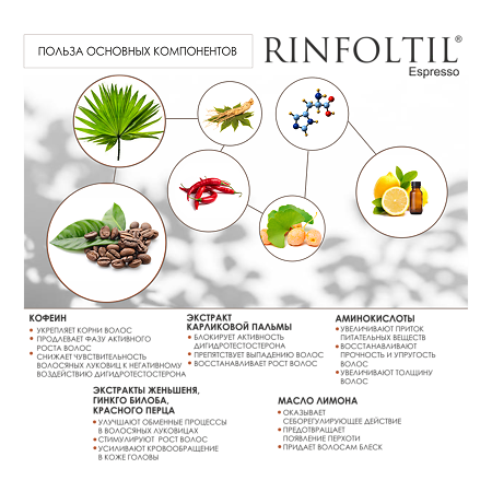 Ринфолтил Эспрессо Усиленная формула ампулы для мужчин с кофеином амп 10 мл 10 шт