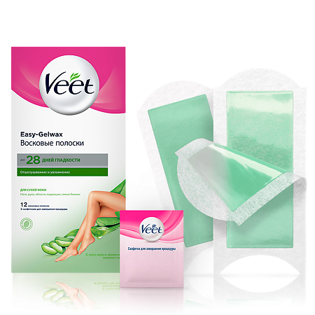 Veet полоски восковые для депиляции для сухой кожи 12 шт