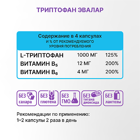 Формула спокойствия Триптофан капсулы массой 0,275 г 60 шт