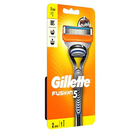 Gillette Fusion бритвенный станок + 2 сменные кассеты 1 уп