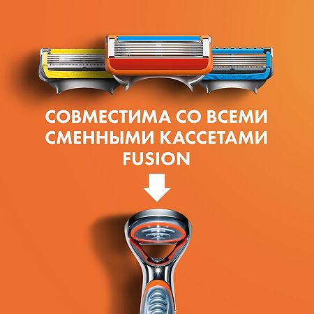 Gillette Fusion бритвенный станок + 2 сменные кассеты 1 уп