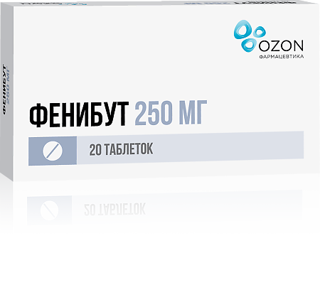 Фенибут таблетки 250 мг 20 шт