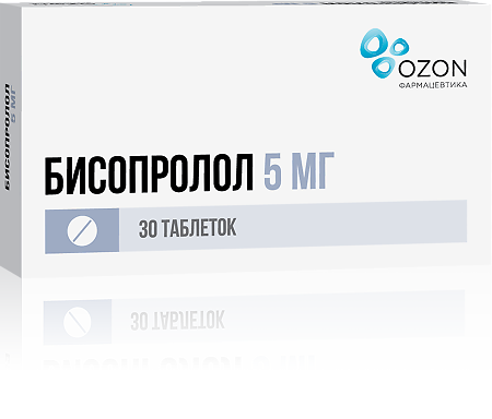 Бисопролол таблетки покрыт.плен.об. 5 мг 30 шт