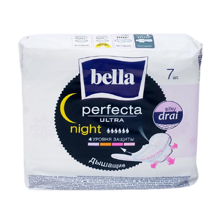 Bella Прокладки Perfecta Ultra Night silky drai 7 шт