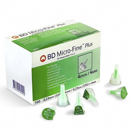 Иглы BD Micro-Fine Plus 0,23 мм (32G) х 4 мм 100 шт