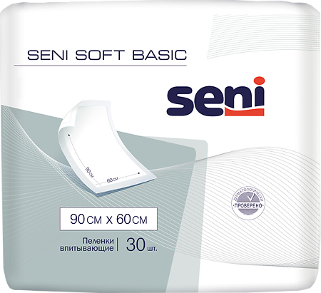 Seni Soft Basic простыни (пеленки) 90х60см 30 шт