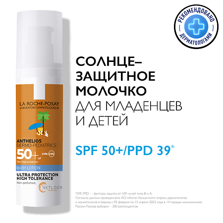 La Roche-Posay Anthelios Dermo-Kids Baby молочко солнцезащитное для младенцев и детей SPF 50+ 50 мл 1 шт