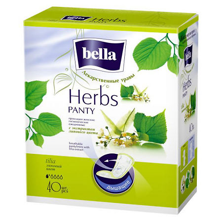 Bella Прокладки Panty Herbs tilia с экстрактом липового цвета ежедневные 40 шт