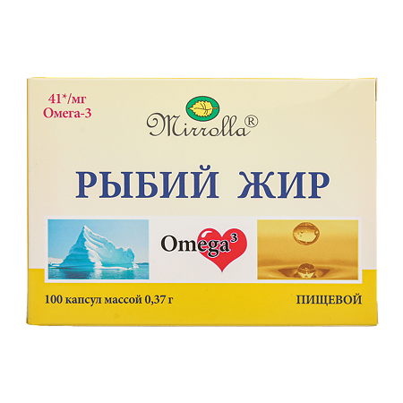 Mirrolla Рыбий жир пищевой капсулы массой 370 мг 100 шт