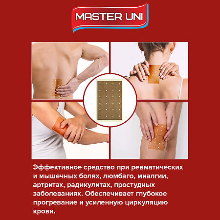 Master Uni Пластырь перцовый перфорированный 10 х 18 см 1 шт