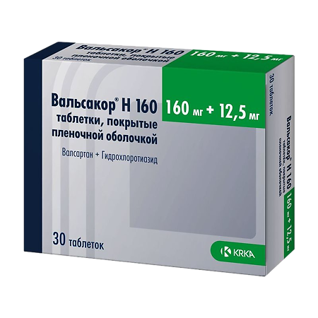 Вальсакор Н160 таблетки покрыт.плен.об. 160 мг+12,5 мг 30 шт