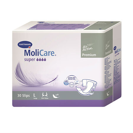 Подгузники для взрослых МолиКар Премиум супер софт/MoliCare Premium super soft L 30 шт