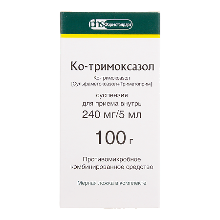 Ко-тримоксазол суспензия для приема внутрь 240 мг/5 мл 100 г 1 шт